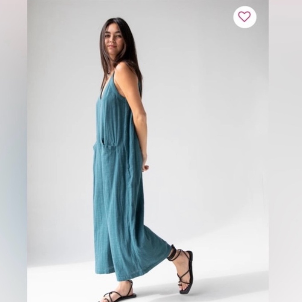 Natural Life Chelsea cotton jumpsuit teal